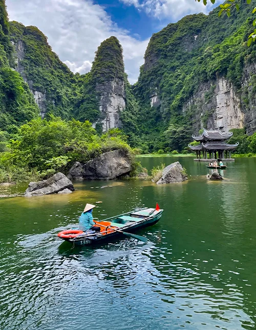 Boat trip at Trang An in Ninh Binh, Vietnam