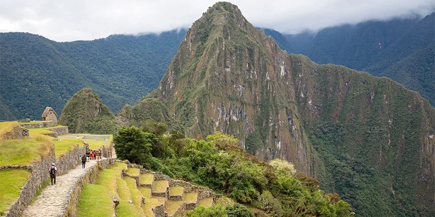 View from the upper terraces at Machu Picchu