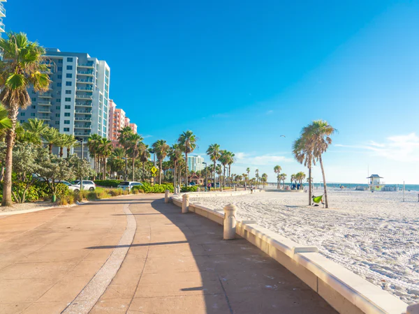 White sandy beach at Clearwater Beach in Florida