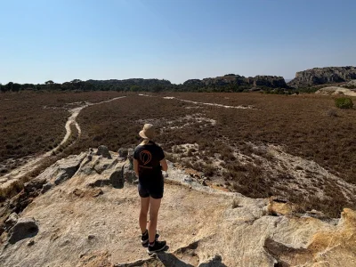 Our Product Manager for Africa, Winnie, in Isalo National Park in Madagascar