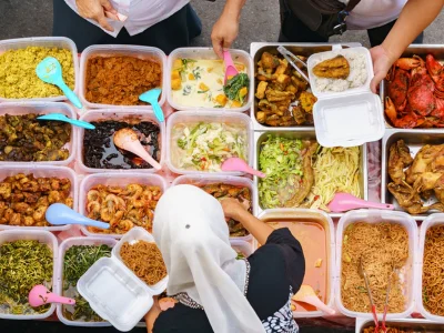 Street food market in Malaysian Borneo