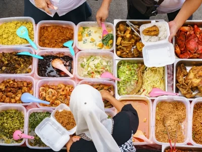 Street food market in Malaysian Borneo