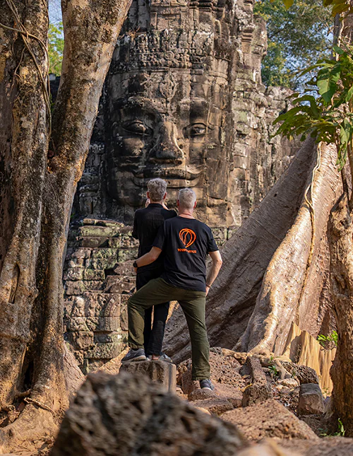Exploring the Angkor Wat temple complex, Cambodia