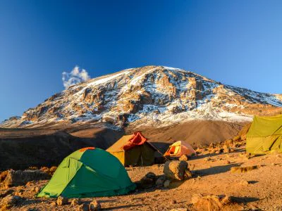 Tents at camp on Kilimanjaro