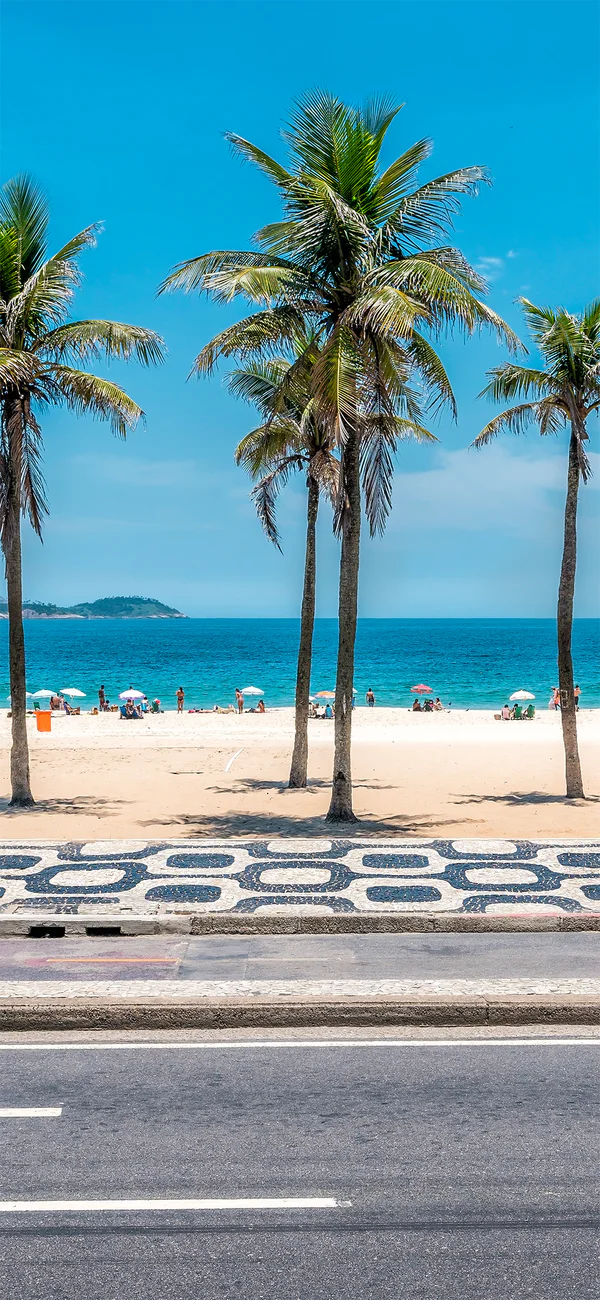 Beautiful beach seen from the road somewhere in South America