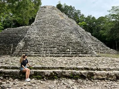 Nadia explores some Maya ruins in Mexico