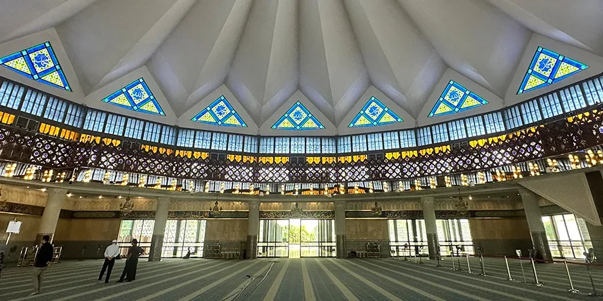 Masjid Negara seen from the inside