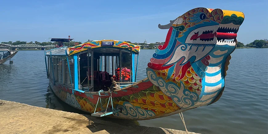 Dragon boat on the Perfume River in Hué