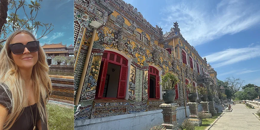 Millie in the imperial city in Hué in Vietnam