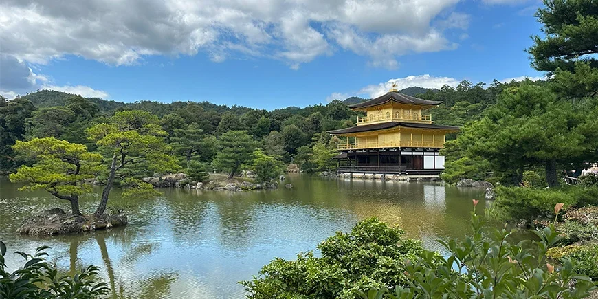 The Golden Pavilion, Kinkaku-ji, on a sunny day in Kyoto