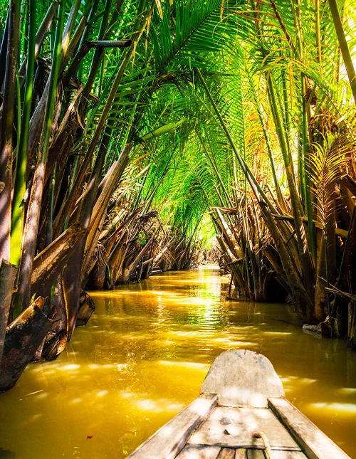Traveling through canals of Mekong Delta in Southern Vietnam