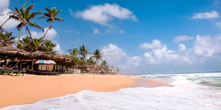 Beach at Hikkaduwa in Sri Lanka