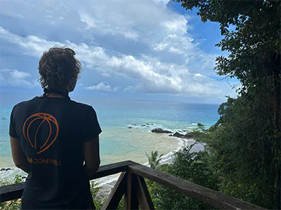Meike looking out over the water in Corcovado National Park