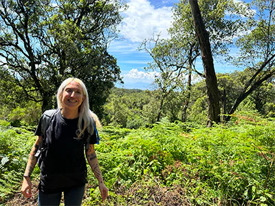 Catriona in the rainforest on Kilimanjaro