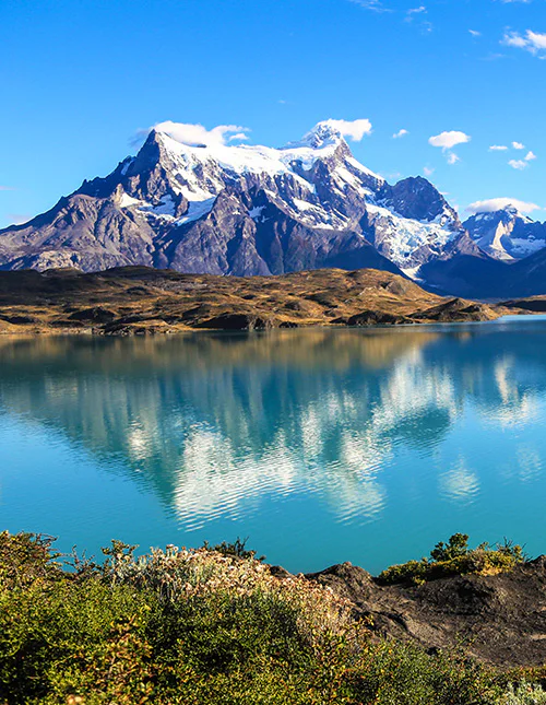 Views of the mountains and lakes in Torres del Paine National Park, Chile