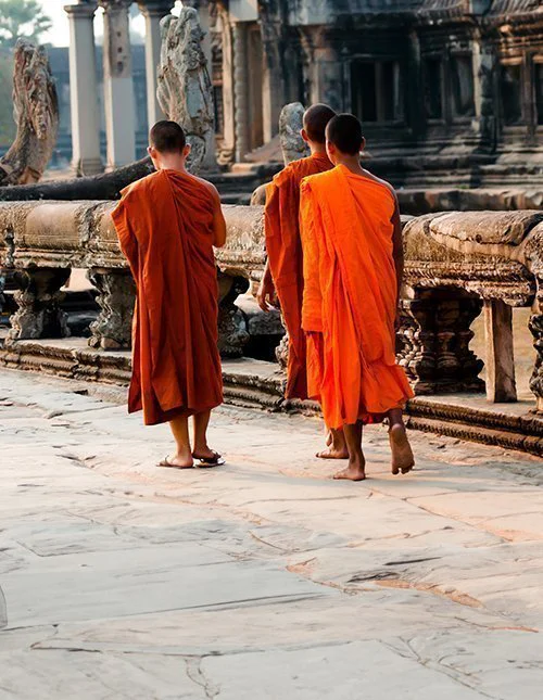 Monks at Angkor Wat in Cambodia