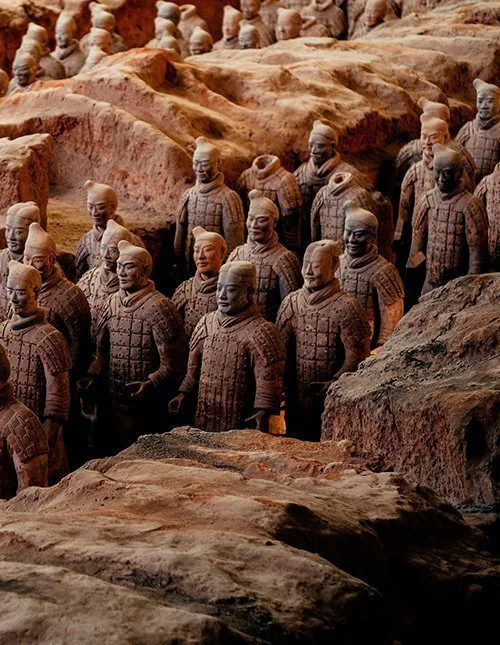 Statues of the terracotta army in China