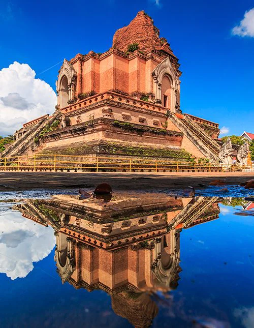 Wat Chedi Luang temple in Chiang Mai, Asia Thailand