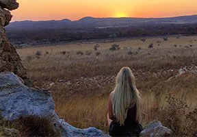 Woman admiring the beautiful view in Isalo National Park